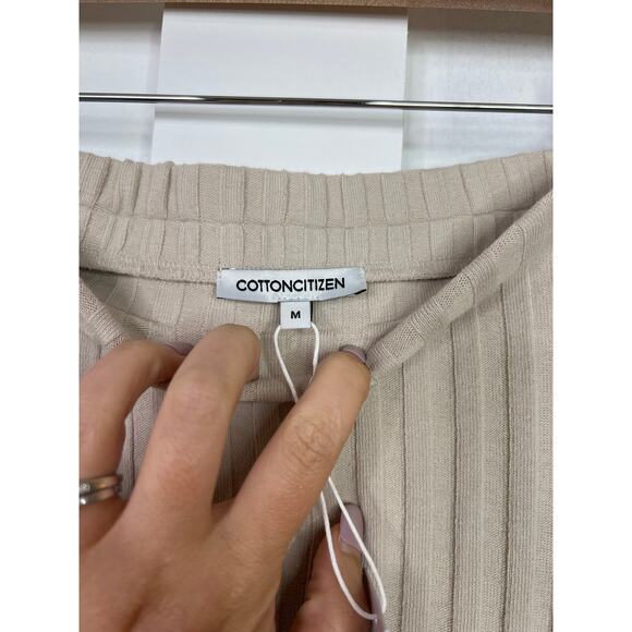 NWT Cotton Citizen Pull On Ribbed Knit Stretch The Capri Maxi Skirt Oatmeal - Picture 6 of 8